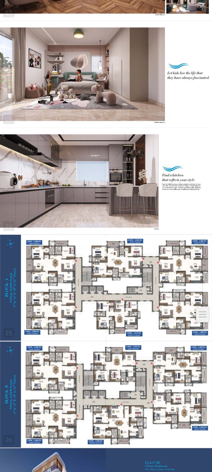 Floor Plan, sri-sreenivasa-fortune-water-front 3 Bedroom 1875 Sq.Ft. Apartment In Kukatpally Hyderabad 8449268