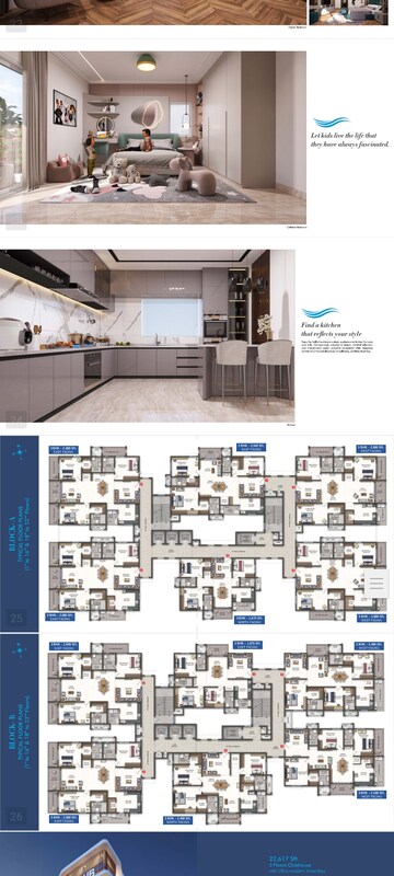 Floor Plan in 3 BHK Apartment at Sri Sreenivasa Fortune Water Front, Kukatpally – for Sale