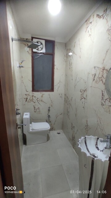 Bathroom in 3 BHK Builder Floor at Chattarpur – for Rent