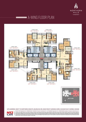 Staircase in 2 BHK Apartment at N Rose Northern Hills, Dahisar East – for Sale