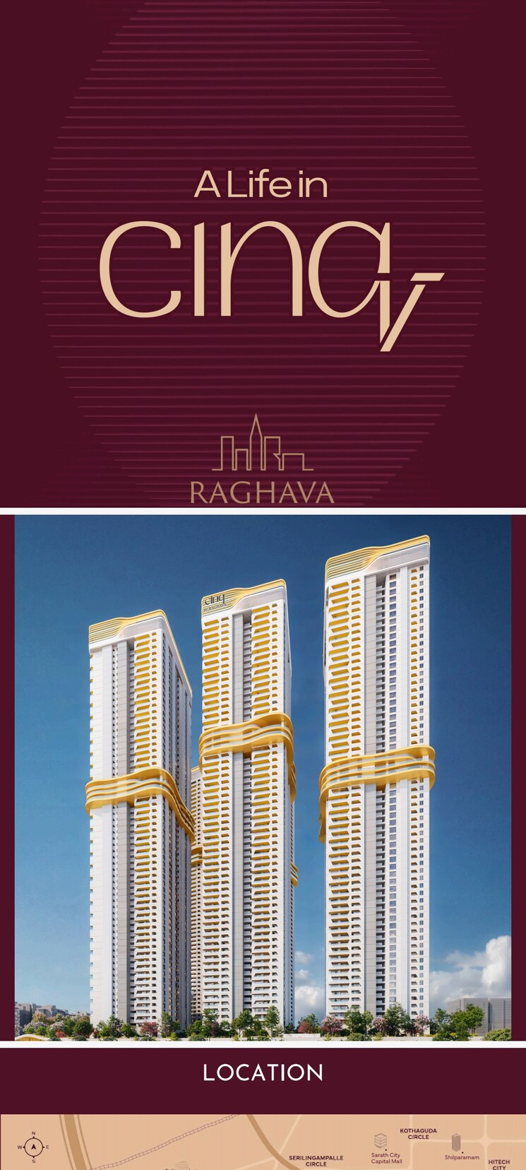 Master Plan, raghava-cinq 4 Bedroom 3600 Sq.Ft. Apartment In Financial District Hyderabad 8453940