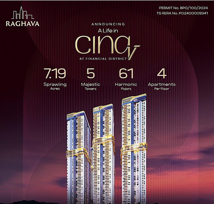 Master Plan, raghava-cinq 4 Bedroom 3584 Sq.Ft. Apartment In Financial District Hyderabad 8454274