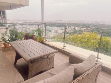 Balcony in 3 BHK Apartment at Sri Krishna Krishe Valley, Banjara Hills – for Rent