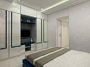 Living Room in 1 BHK Apartment at HS Emerald, Mulund East – for Sale