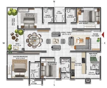 Balcony in 4 BHK Apartment at Prestige Beverly Hills, Kokapet – for Sale