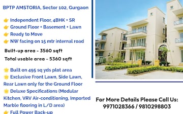4 BHK Builder Floor For Sale in BPTP Amstoria, Sector 102