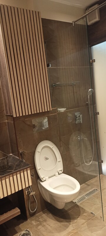 Bathroom in 4 BHK Builder Floor at Ansal Sushant Lok I, Sector 43 – for Rent