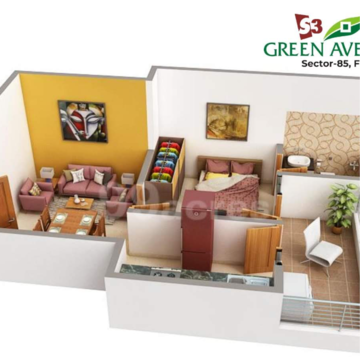 Master Bedroom in 3 BHK Apartment at Sudarshan Amrit Homes, Sector 88 – for Sale