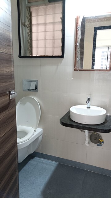 Bathroom in 1 BHK Apartment at Hiranandani Estate Solitaire C, Ghodbunder Road – for Rent