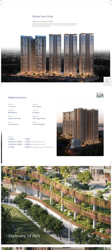 Living Room in 3 BHK Apartment at Srias Iwa, Nanakramguda – for Sale