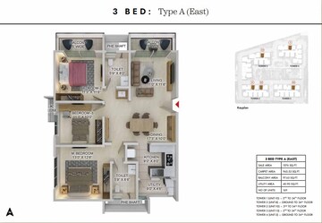 Balcony in 3 BHK Apartment at Prestige Spring Heights, Rajendra Nagar – for Sale