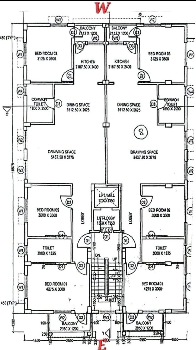 Floor Plan, new town action area 1 3 Bedroom 1485 Sq.Ft. Apartment In New Town Action Area 1 Kolkata 8461408