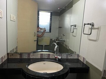 Bathroom in 2 BHK Apartment at Miracle Heights, Kopar Khairane – for Rent