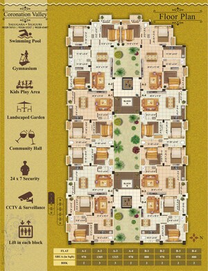 Staircase in 3 BHK Apartment at Salugara – for Sale