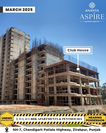 Living Room in 3 BHK Apartment at The Ananta Aspire, Utrathiya – for Sale