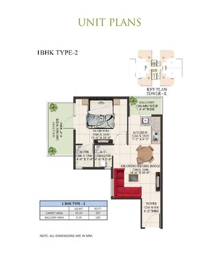 Balcony in 2 BHK Apartment at Supertech The Valley, Sector 78 – for Sale