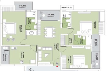 Balcony in 3 BHK Apartment at Patia – for Sale