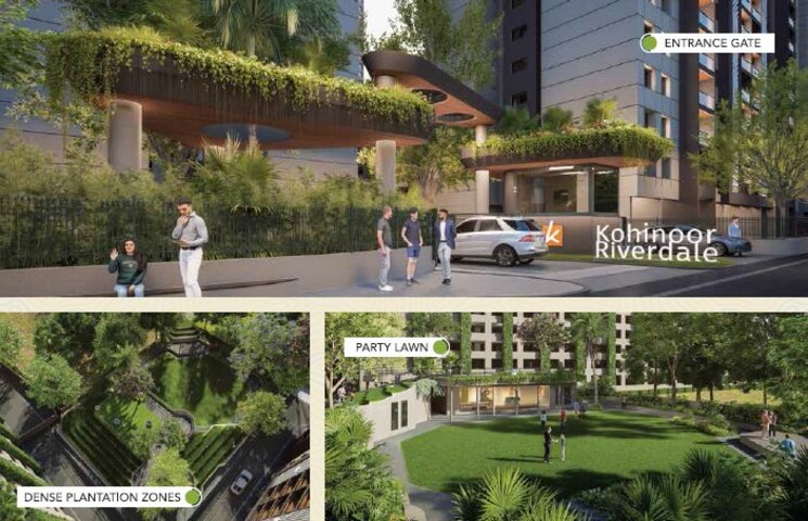 Living Room, kohinoor-riverdale 3 Bedroom 989 Sq.Ft. Apartment In Kharadi Pune 8472485