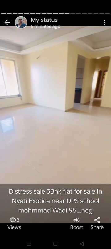 Master Bedroom in 2 BHK Apartment at Dorabjee Paradise Building A&B Condominium, Mohammadwadi – for Rent