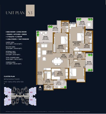 Balcony in 3 BHK Apartment at SKA Destiny One, Zeta I Greater Noida – for Sale