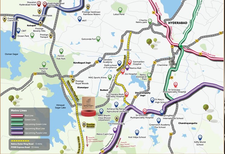  Parking, prestige-spring-heights 3 Bedroom 1944 Sq.Ft. Apartment In Rajendra Nagar Hyderabad 8474166