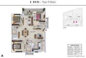 Balcony in 3 BHK Apartment at Prestige Spring Heights, Rajendra Nagar – for Sale