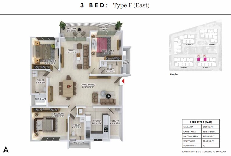 Balcony, prestige-spring-heights 3 Bedroom 2101 Sq.Ft. Apartment In Rajendra Nagar Hyderabad 8474249