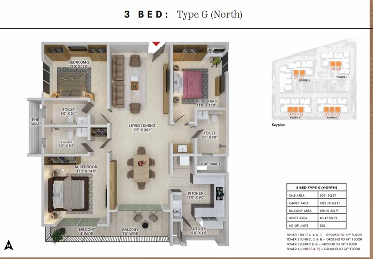 Balcony, prestige-spring-heights 3 Bedroom 2091 Sq.Ft. Apartment In Rajendra Nagar Hyderabad 8474274