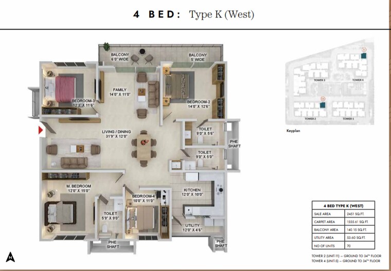 Balcony, prestige-spring-heights 4 Bedroom 2451 Sq.Ft. Apartment In Rajendra Nagar Hyderabad 8474418