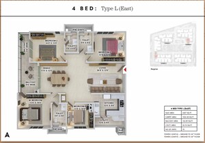 Balcony in 4 BHK Apartment at Prestige Spring Heights, Rajendra Nagar – for Sale