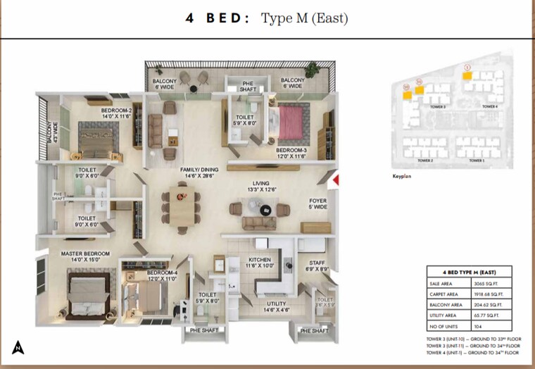 Balcony, prestige-spring-heights 4 Bedroom 3065 Sq.Ft. Apartment In Rajendra Nagar Hyderabad 8474488