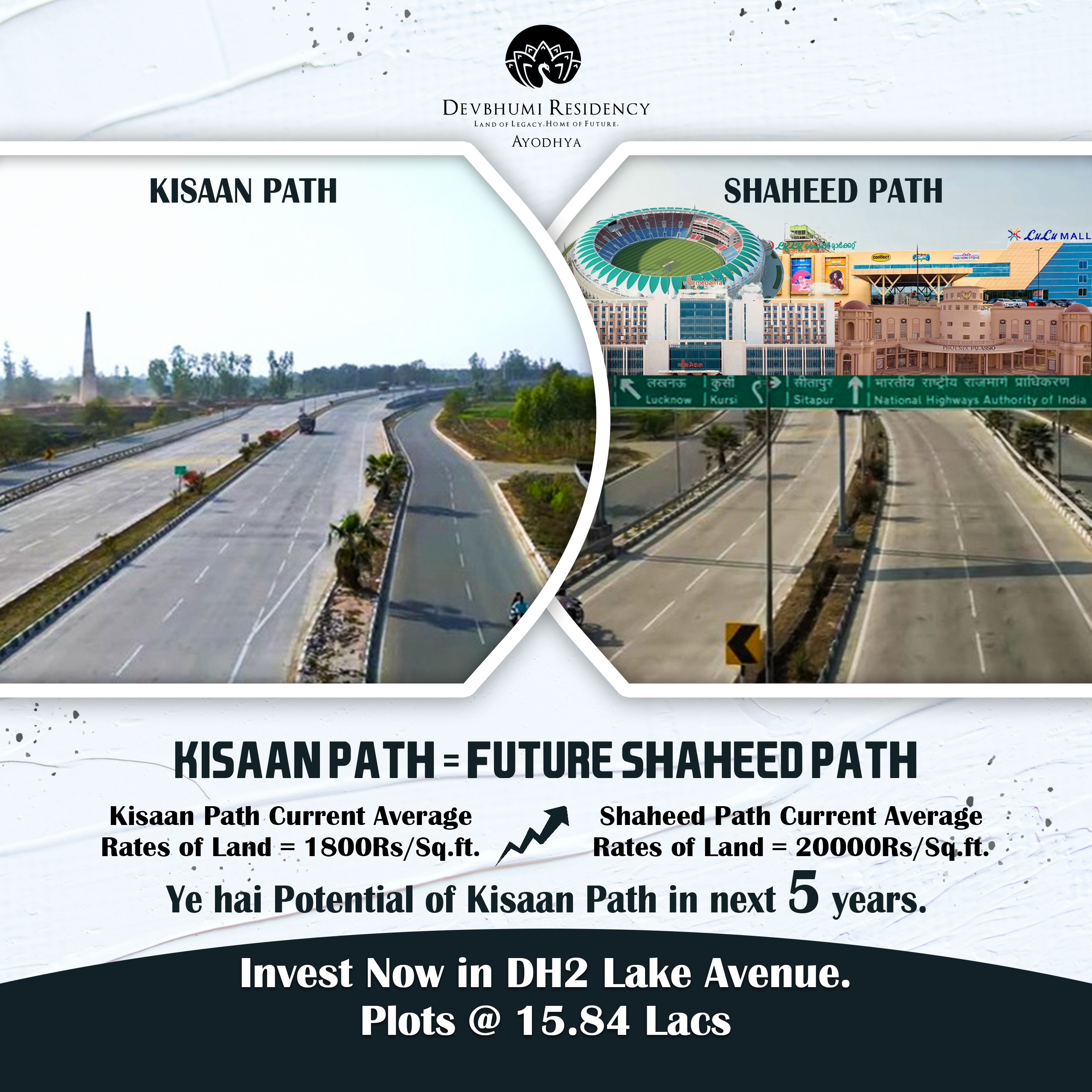 Plot For Sale in Lake Avenue Kisan Path 