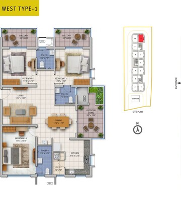 Balcony in 3 BHK Apartment at ASBL Spire, Kokapet – for Sale