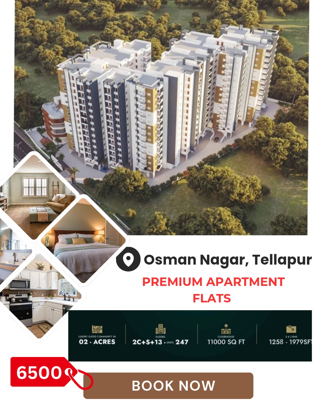 3 BHK + Pooja Room Apartment For Sale in DSR Altitudes