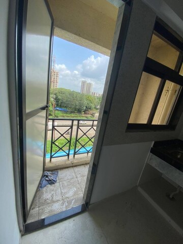 Balcony in 1 BHK Apartment at Cosmos Meluha, Shilphata – for Rent