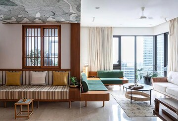 Living Room in 5 BHK Apartment at Lodha The Park, Worli – for Rent