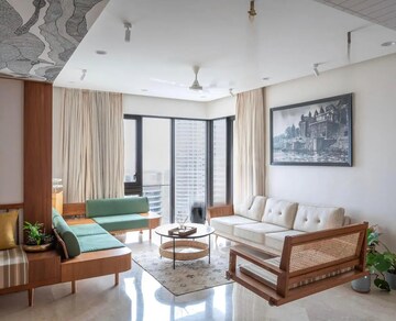 Living Room in 5 BHK Apartment at Lodha The Park, Worli – for Rent