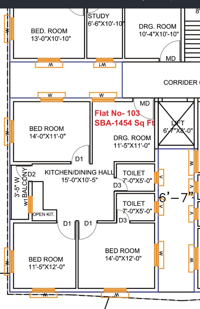 Exterior View, madanpur 3 Bedroom 1454 Sq.Ft. Apartment In Madanpur Bhubaneswar 8477281