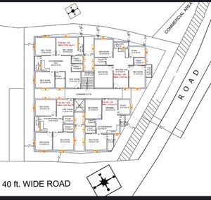 Floor Plan in 3 BHK Apartment at Madanpur – for Sale