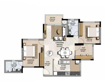 Balcony in 2.5 BHK Apartment at Prestige Misty Waters, Hebbal – for Sale