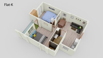Floor Plan in 2 BHK Apartment at Behala – for Sale