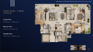 Balcony in 3.5 BHK Apartment at TREVOC Royal Residences, Sector 56 – for Sale