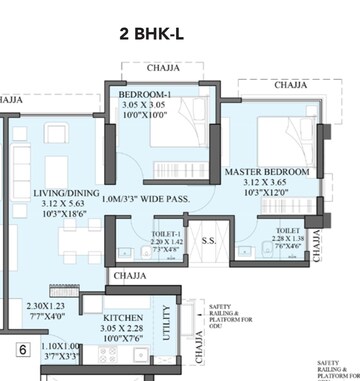 Floor Plan in 2 BHK Apartment at Kandivali East – for Sale