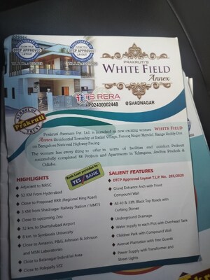  Plot – Exterior View View at Prakruti White Field, Shadnagar - for Sale