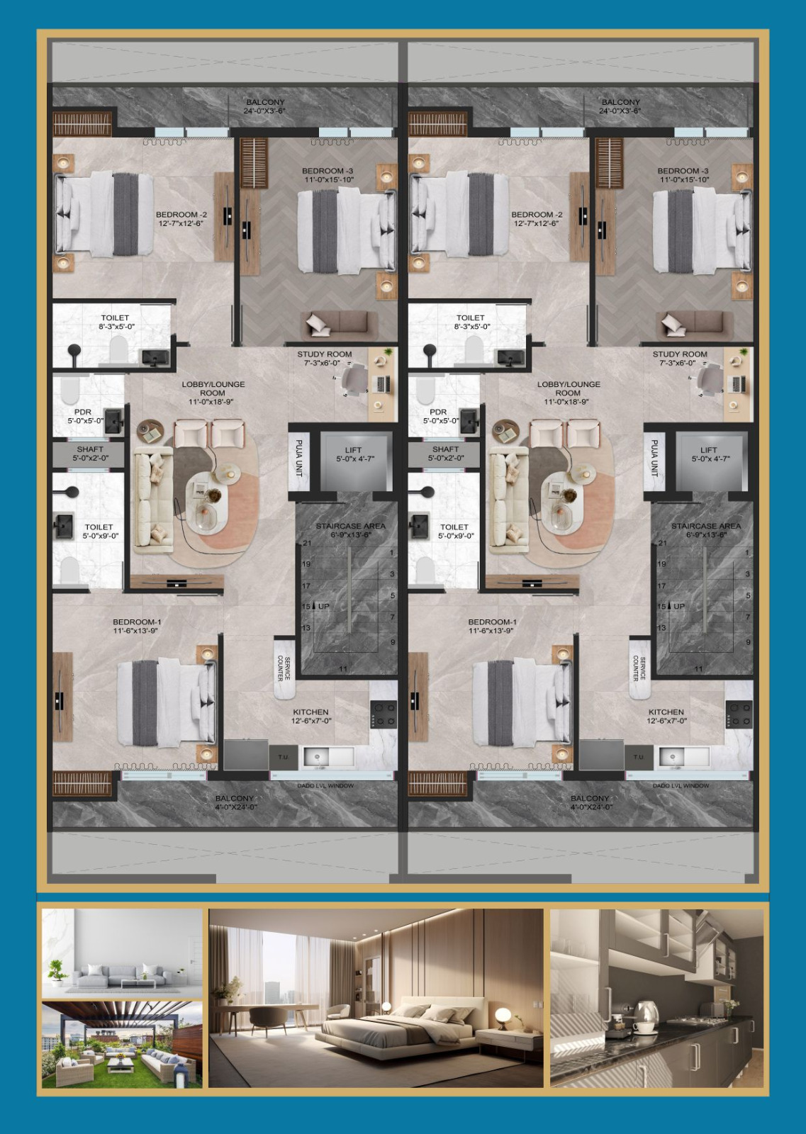 3 BHK + Pooja Room Builder Floor For Sale in M3m City Of Dreams 