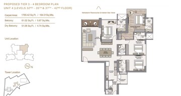 Balcony in 3 BHK Apartment at Piramal Mahalaxmi North Tower, Mahalaxmi – for Sale