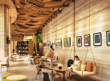 Building Lobby in 3 BHK Apartment at Lodha World Crest, Worli – for Rent