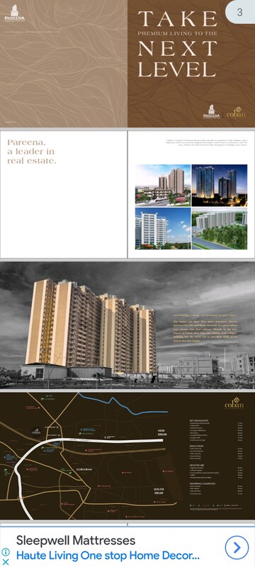 Living Room in 3 BHK Apartment at Pareena Coban Residences, Sector 99a – for Sale