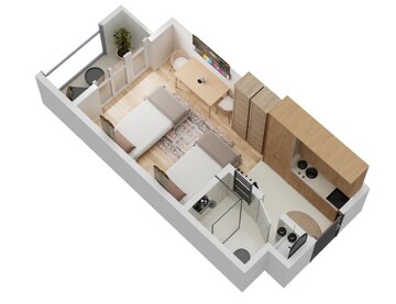 Floor Plan in Studio Apartment at Krisala Shakai, Tathawade – for Sale