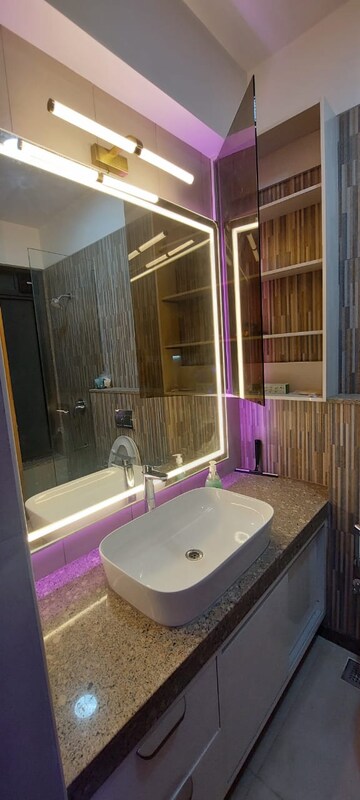 Bathroom in 3 BHK Apartment at Shapoorji Pallonji Vicinia, Powai – for Rent